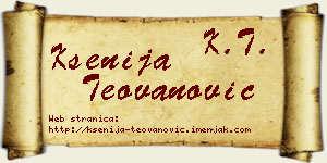 Ksenija Teovanović vizit kartica